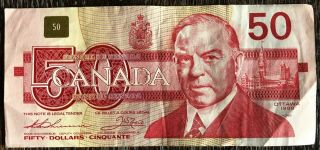 1988 Bank Of Canada $50 Dollar Banknote - Replacement Note Prefix Ehx