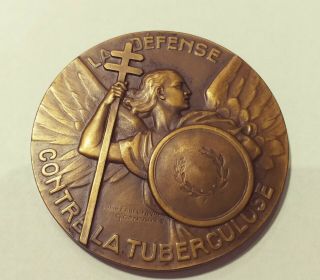 Saint Michel,  Michael Archange By Georges Contaux French Art Deco Bronze Medal