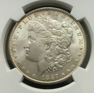 1887 O Morgan Dollar Coin Pcgs Ms 64 Gorgeous Great Luster Coin & Contrast