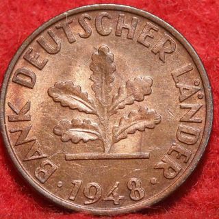 Uncirculated 1948 - D Germany 1 Pfennig Foreign Coin