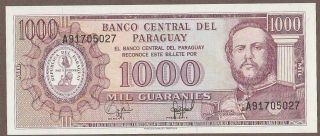 1995 Paraguay 1,  000 Guaranie Note Unc