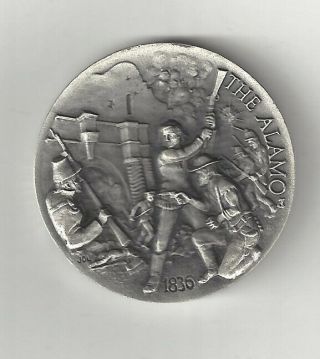 Remember The Alamo Battle San Antonio Texas.  925 Silver Longines Medal Coin