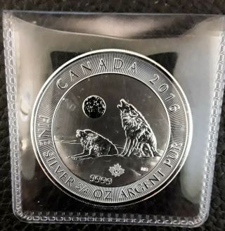 2016 3/4 Oz Canadian Silver Howling Wolves $2 Coin (bu)