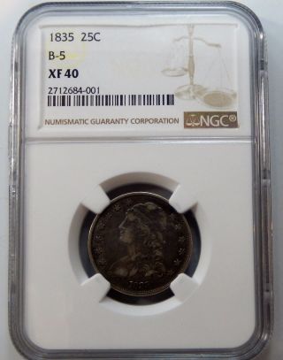 1835 B - 5 Capped Bust Quarter - Ngc Graded Xf40
