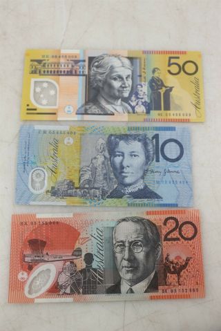 Australian 80 Dollars Paper Note - 10,  20,  & 50