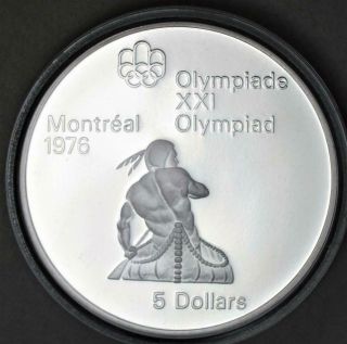 Canada 1974 5 Dollars Proof Silver Coin - Montreal Olympics Canoe 3