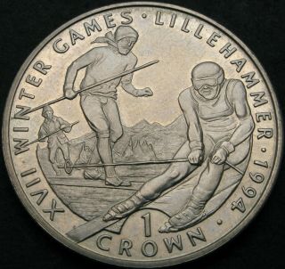 Gibraltar 1 Crown 1993 - Olympic Games Lillehammer - Aunc - 1795 ¤