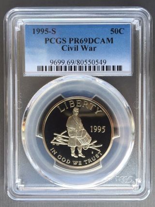 1995 S 50 C Civil War Commemorative Half Dollar Pcgs Pr 69 Dcam Exceptional