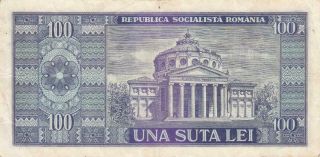 Romania Romanian Banknote 100 Lei 1966 Pick - 97 2