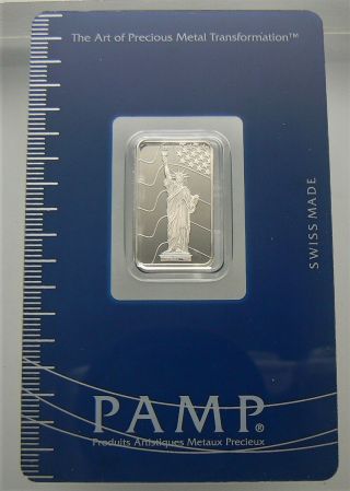 5 Gram Pamp Suisse Statue Of Liberty Platinum Bar 001006