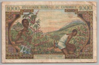 561 - 0082 CAMEROUN | BANQUE CENTRALE,  1000 FRANCS,  1962,  PICK 12,  F - VF 2