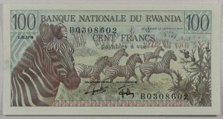 (vl121) Rwanda 100 Francs 1978 Unc -