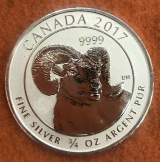 2017 Canada $2 Big Horn Sheep 3/4oz Reverse Proof Silver Coin Bu