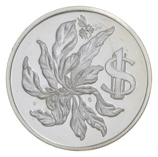 World Coin - 1975 Cayman Islands 1 Dollar - World Silver Coin - 18.  3g 145
