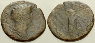 038.  Roman Bronze Coin.  Marcus Aurelius,  Ae - As.  Rome.  Spes.  Vg