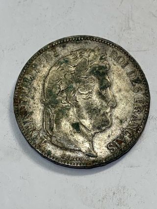 1834 Louis Philippe I Roi Des Francais 5 Francs Silver