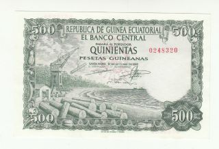 Equatorial Guinea 500 Pesetas1969 Aunc P2 @