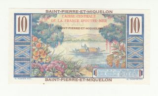 St.  Pierre et Miquelon 10 francs 1950 AUNC/UNC p23 @ 2