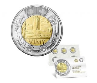 2017 Canada $2 100th Anniversary The Battle Of The Vimy Ridge 5 - Pack Toonie Coin