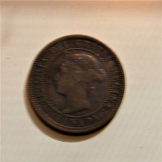 1891 Canada One 1 Cent Victoria Large Penny Coin