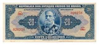 Brazil Banknote 20 Cruzeiros 1943.  Serie 196 Vf,