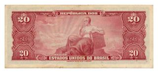 BRAZIL banknote 20 CRUZEIROS 1943.  serie 196 VF, 2