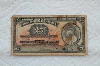 Nicaragua Banknote,  25 Centavos From 1938