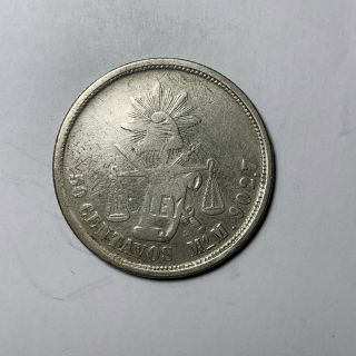1886 Mo M Mexico Silver 50 Centavos