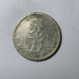 1886 Pi C Mexico Silver 50 Centavos
