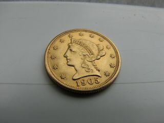 1905 $2.  50 Liberty Head Gold Quarter Eagle 2 1/2 Dollar United States Coin 2.  5