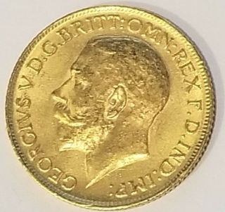 1914 English King George V Gold Half Sovereign Coin