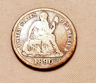 1890 - S Seated Liberty Dime - Silver Coin