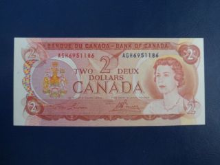 1974 Canada 2 Dollar Bank Note - Lawson/bouey - Agh6951186 - Choice Unc Cond.  18 - 350