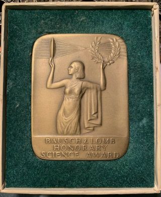 Bausch & Lomb - Art Deco Style,  Honorary Science Award Bronze Medal 1961