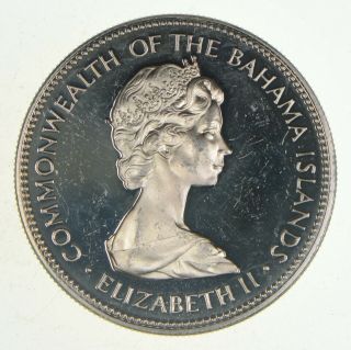 World Coin - 1973 Bahama Islands 1 Dollar - 18g - World Silver Coin 055