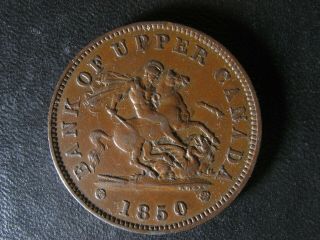 Pc - 6a1 One Penny 1850 Token Bank Of Upper Canada Breton 719