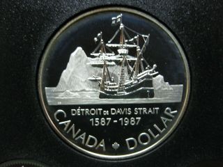 1987 400th Anniversary Of The Detroit De Davis Strait Canadian Silver Coin