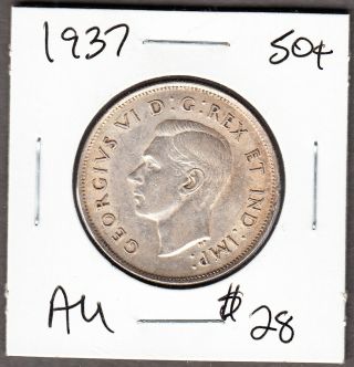 1937 Canada - 50 Cents Silver Coin - Au - George Vi - Al11