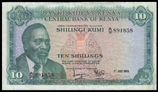 Banknote Kenia (kenya) 10 Schillingi 1969