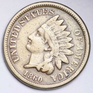 1860 Indian Head Small Cent Choice Fine E112 Kce