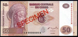 Congo Democratic - 50 Francs 2007 - P 97s Specimen Prefix Kb Uncirculated