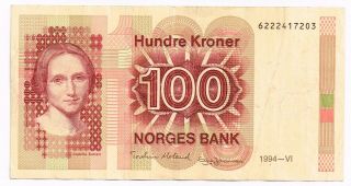 1994 Norway 100 Kroner Note - P43e
