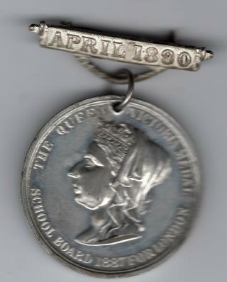 1890 British Queen Victoria Medal For School Board Of London