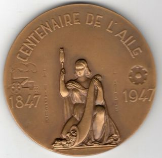 1947 Belgium Medal For 100 Year Anniv Of Engineering Association By Louis Dupont