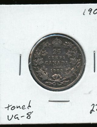 1905 Canada 25 Cents Vg Dsp112