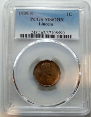 1909 S Lincoln Head Cent - Pcgs Certified Ms 62 Bn