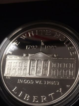 1992 - W White House 200th Anniversary Silver Commemorative Coin,  and Box 2