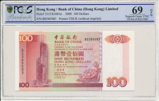 Bank Of China Hong Kong $100 2000 Pcgs 69opq