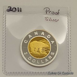2011 Canada $2 Toonie Silver,  Gold Proof Ultra Heavy Cameo Coin Coinsofcanada