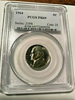 1964 Proof Jefferson Nickel Pcgs Pr69 18139